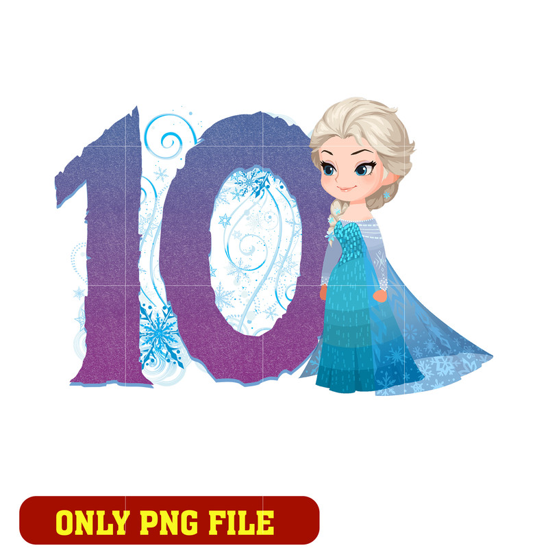 Disney Frozen Elsa Happy 10th Birthday png