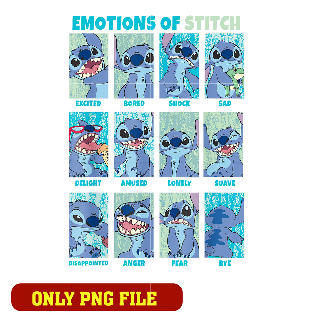 Disney Lilo Stitch Emotions Of Stitch png