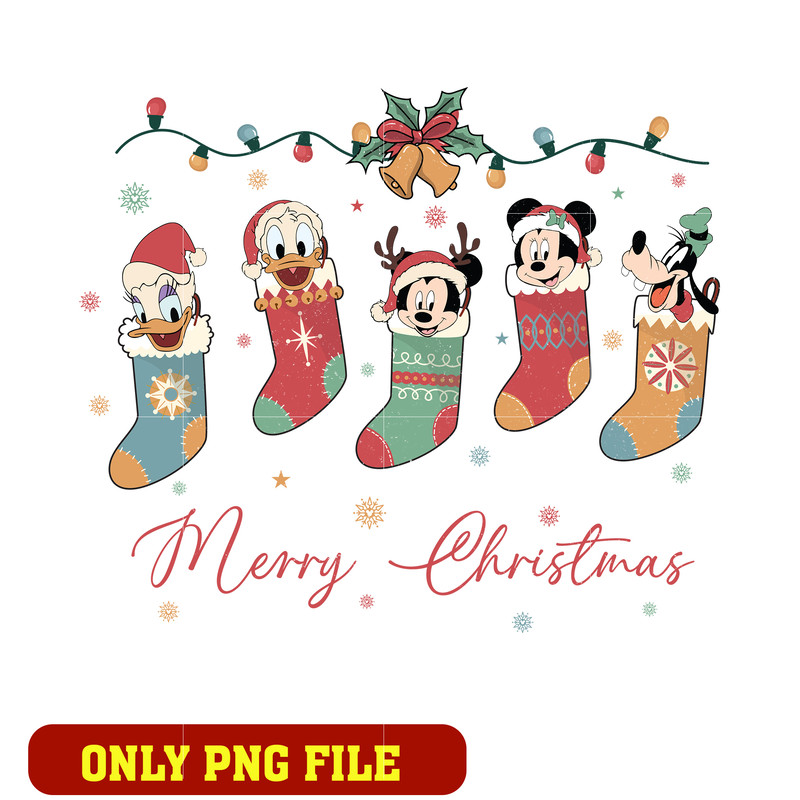 Disney Mickey Friends Christmas Socks png