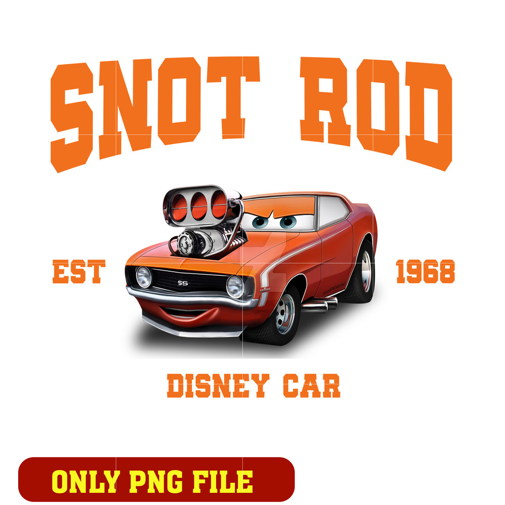 Disney Pixar Cars Snot Rod Est 1968 png