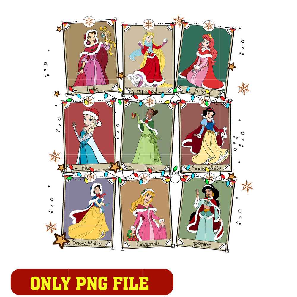Disney Princess Christmas Tarot Cards png
