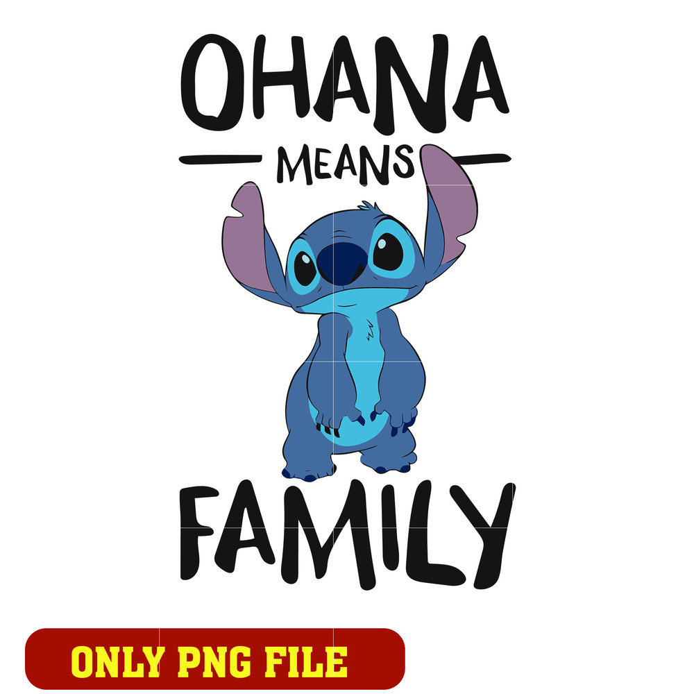 Disney Stitch Ohana Means Family png