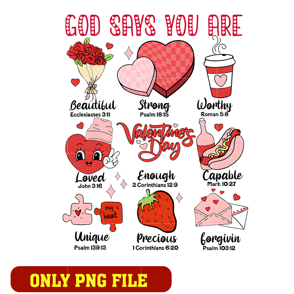 God Says you are Valentines png