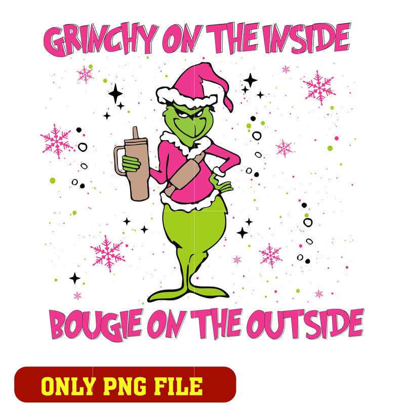 Grinch on the Inside Bougie on the Outside logo Png