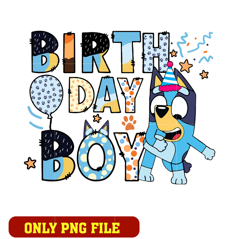 Happy Birthday Boy Bluey Party png, Bluey png