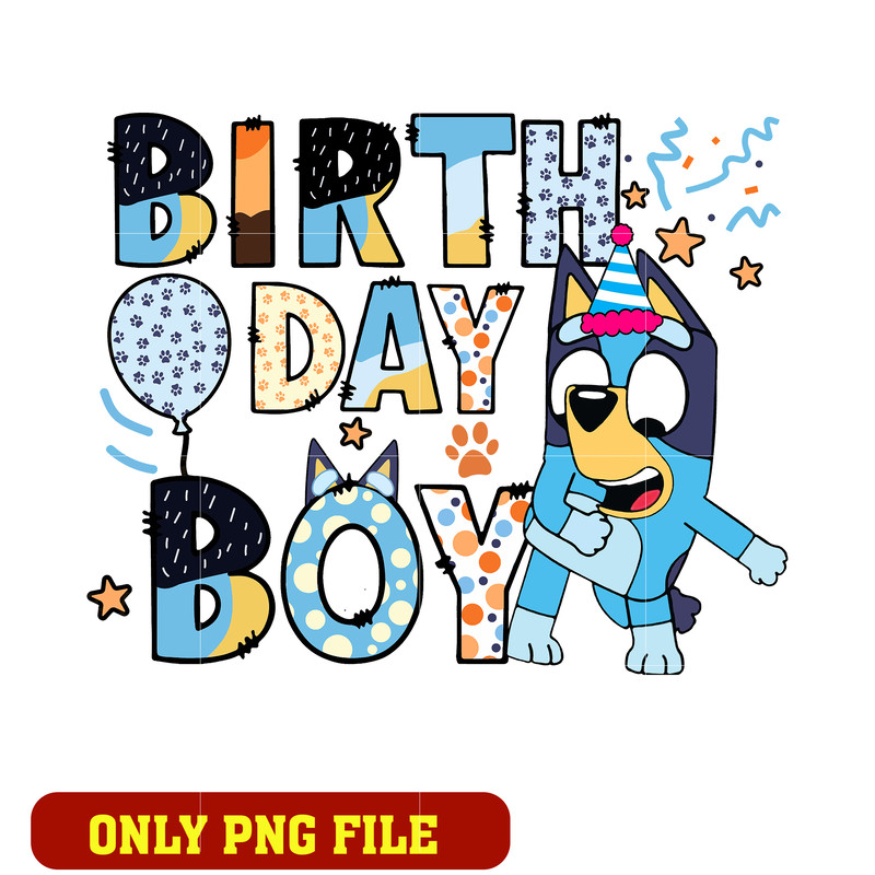 Happy Birthday Boy Bluey Party png, Bluey png