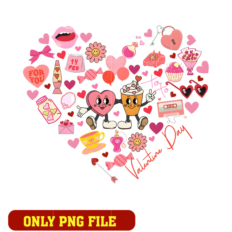 Happy Valentine Heart Doodle png