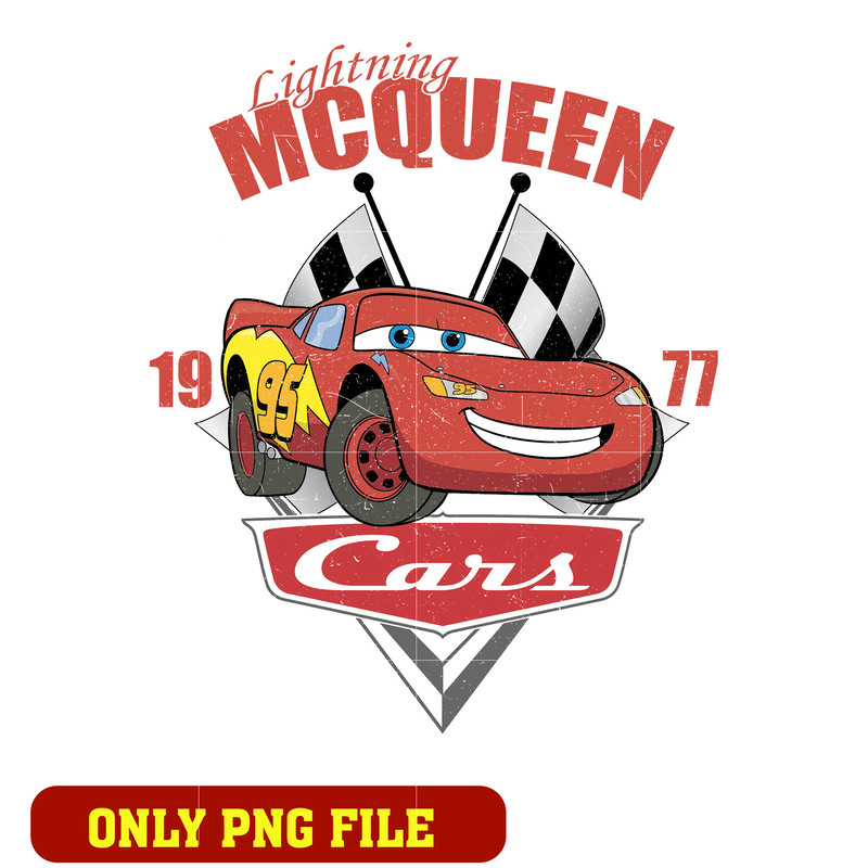 Lightning mcqueen 1977 cartoon car png