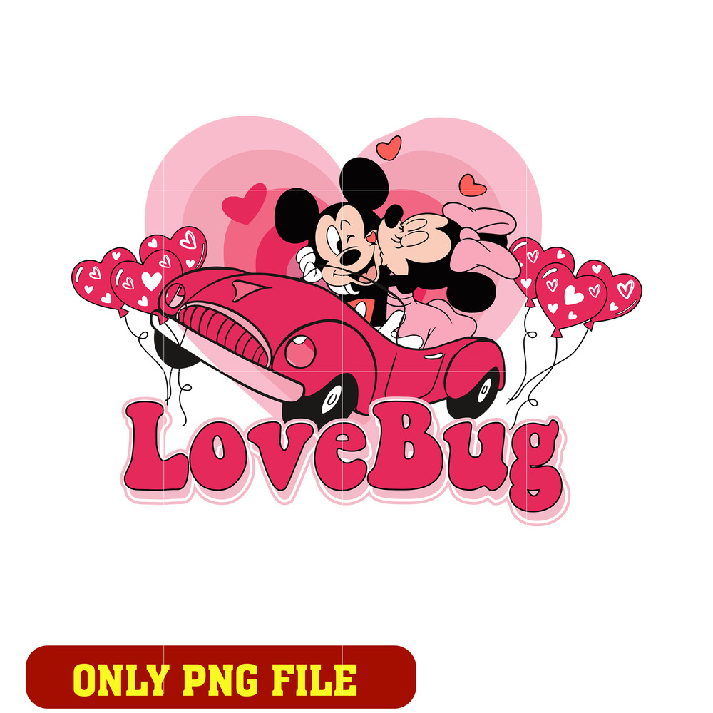 Love Bug Mickey Minnie Couple Valentines png