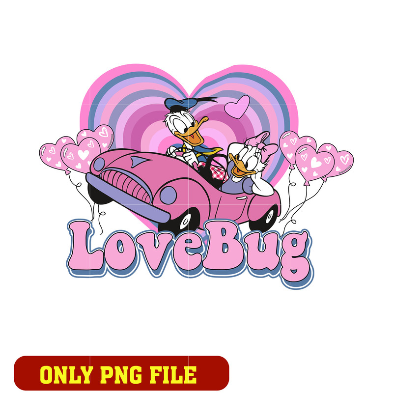 Love Bug Valentine Couple Donald Daisy png
