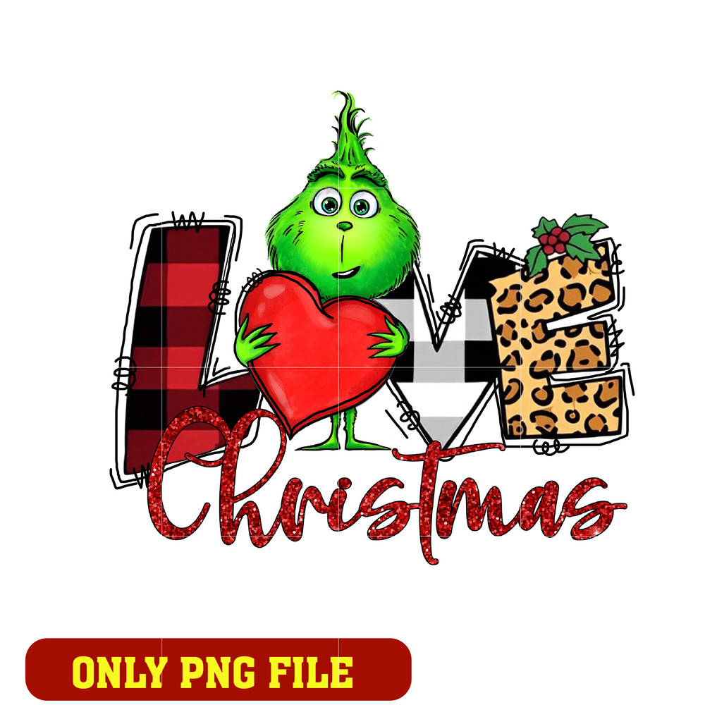 Love Christmas Grinch Santa Hat png
