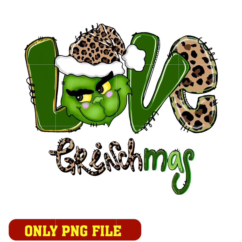 Love Grinchmas png, Love Grinch Leopard png