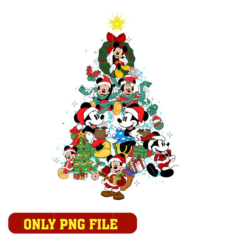 Mickey And Friend Merry tree Christmas png
