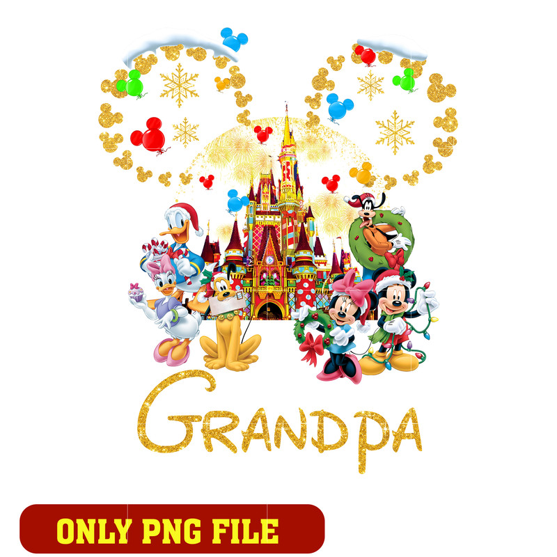Mickey And Friends christmas Grandpa png