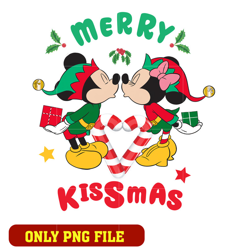 Mickey and minnie Merry Kissmas png