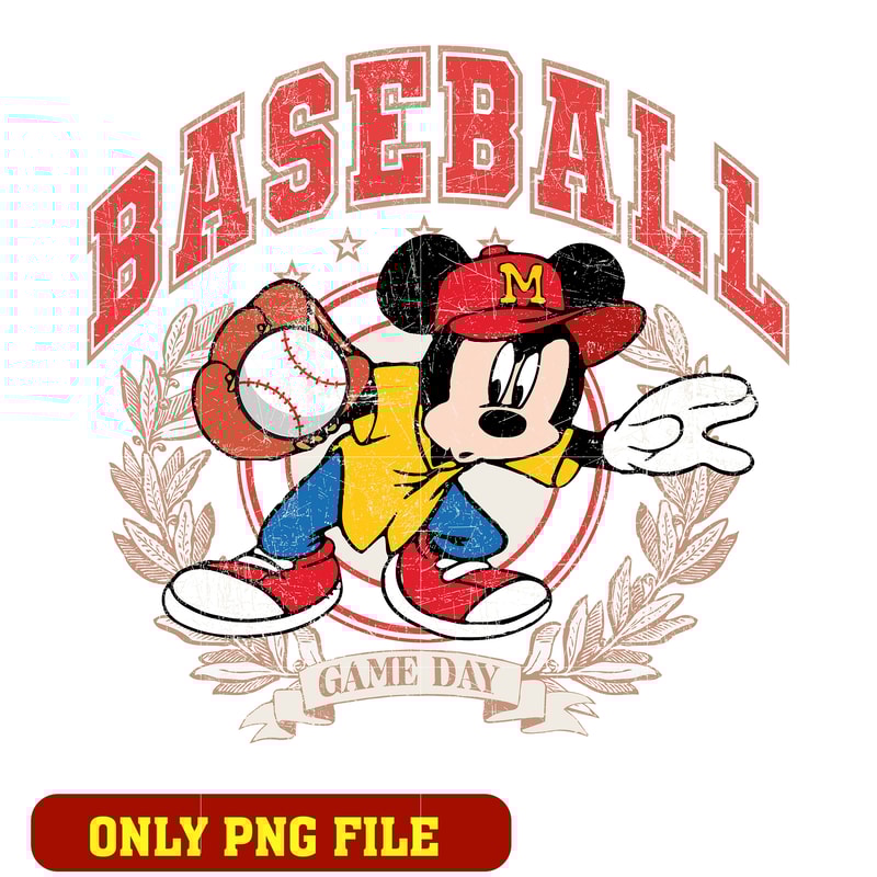 Mickey baseball game day png