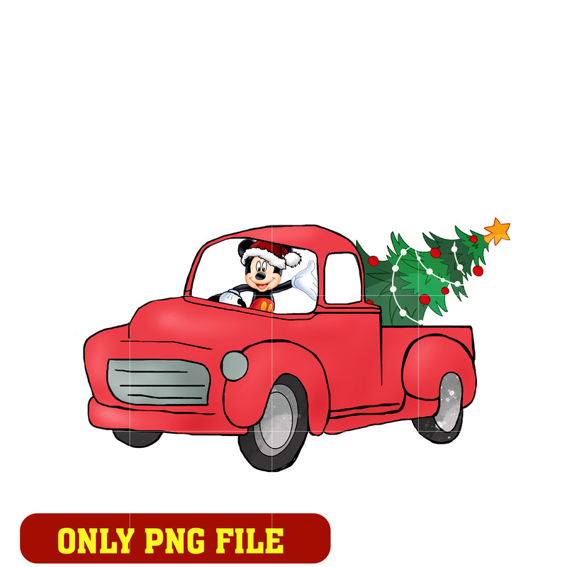 Mickey car Christmas logo png