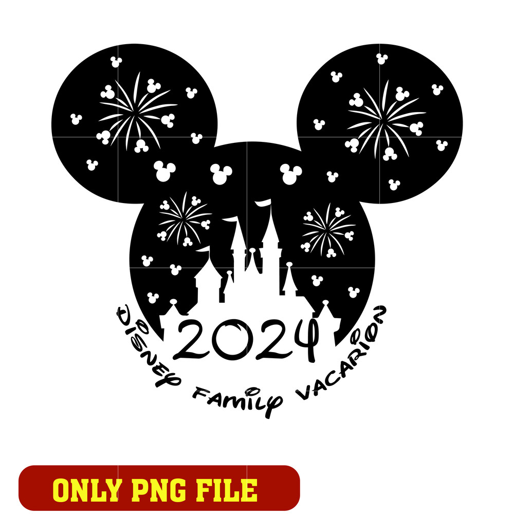 Mickey castle disney family vacation 2024 png