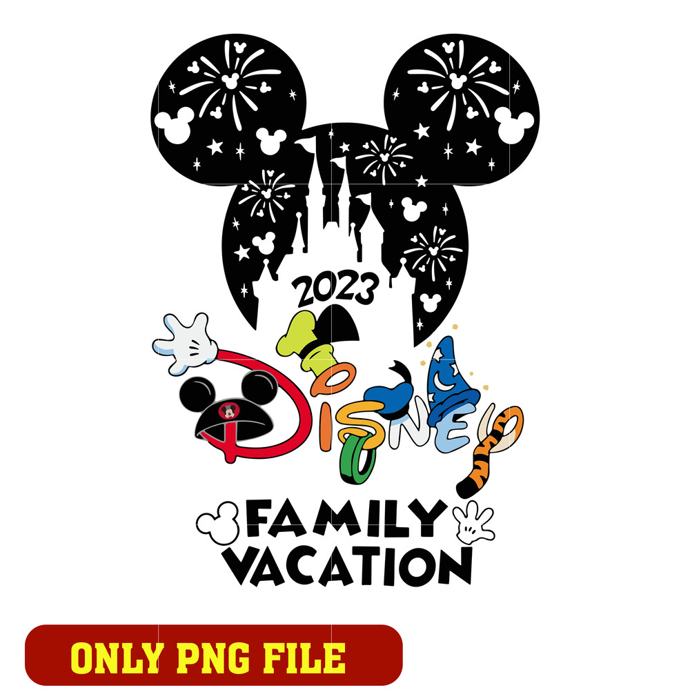 Mickey Disney Family Vacation 2023 png
