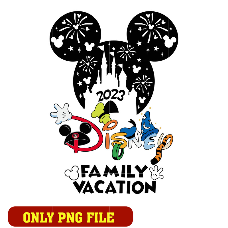 Mickey Disney Family Vacation 2023 png