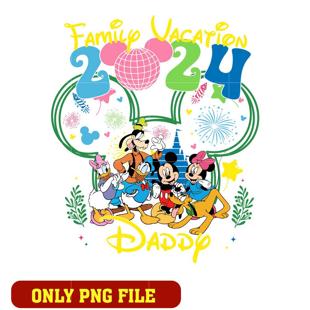 Mickey family vacation 2024 daddy png