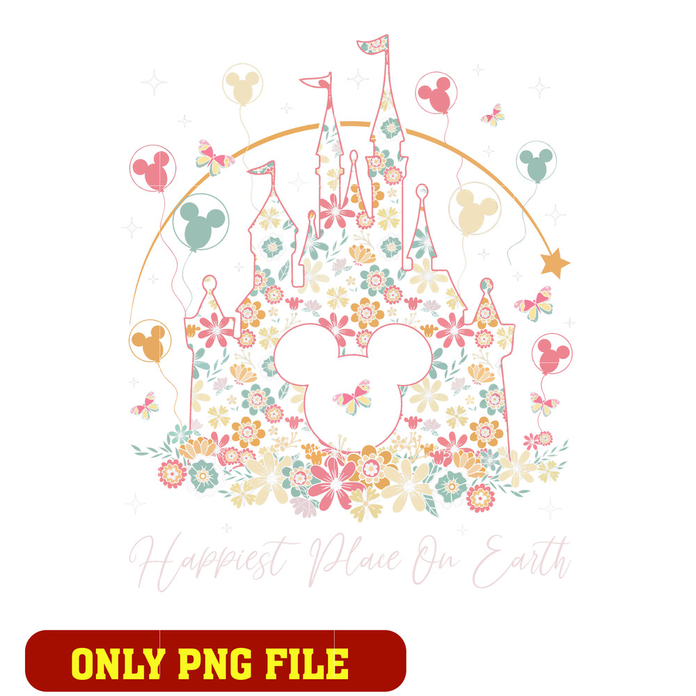 Mickey Floral Kingdom Happiest Place On Earth png