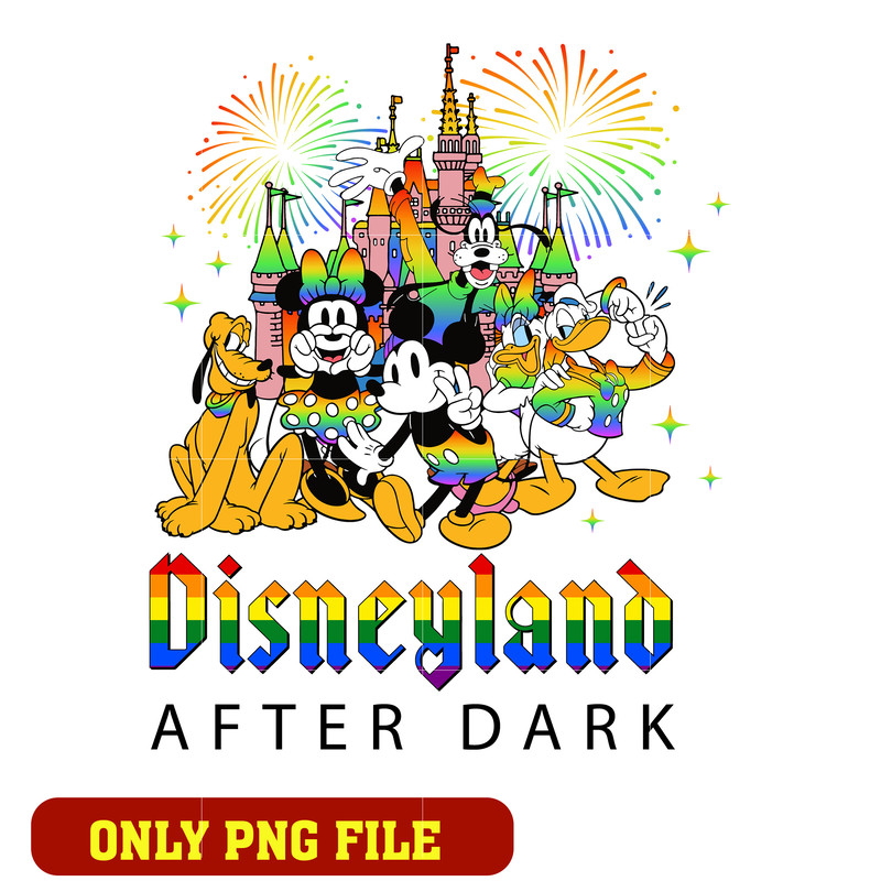 Mickey Friends Disneyland After Dark png