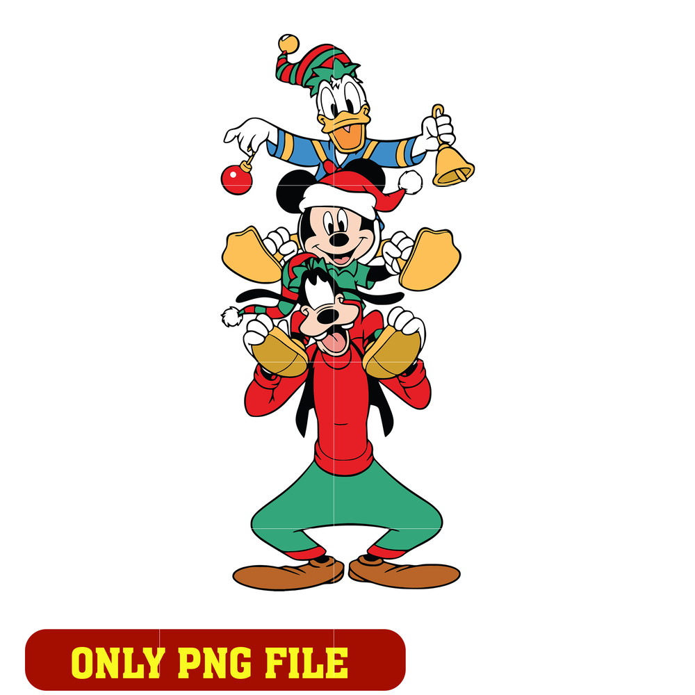 Mickey Goofy And Donald Christmas png