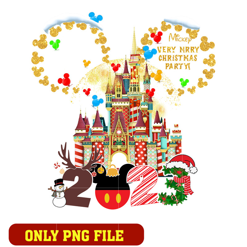 Mickey head 2023 Christmas custom png