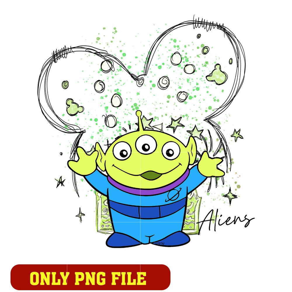 Mickey head and aliens toy story png