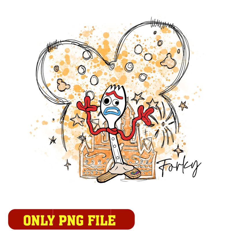 Mickey head and Forky toy story png