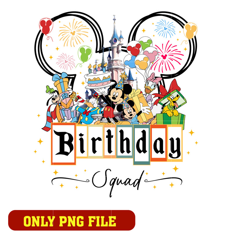Mickey head castle birthday squad png