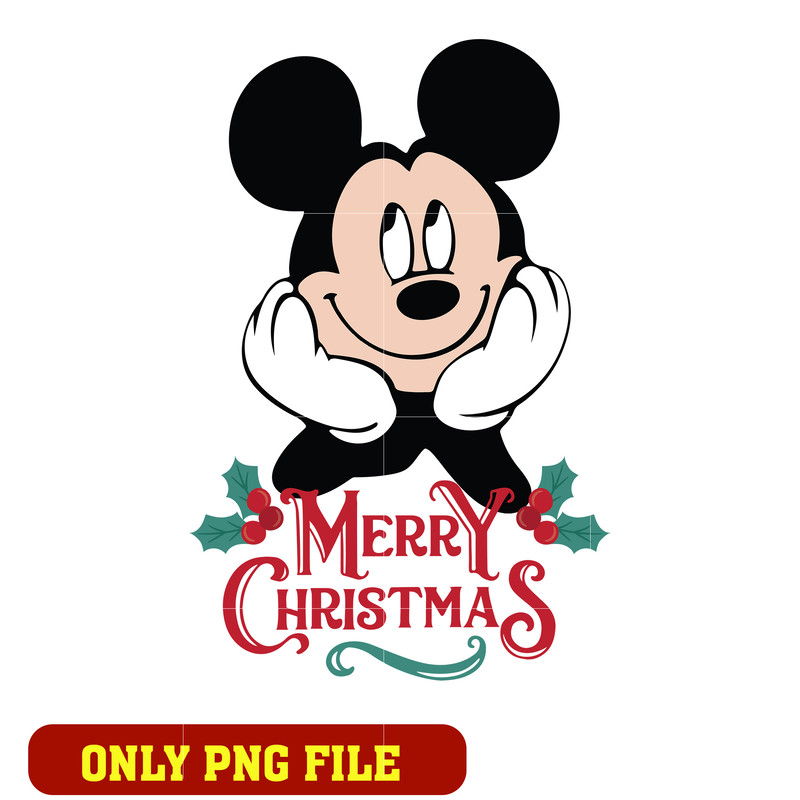Mickey head merry christmas  png
