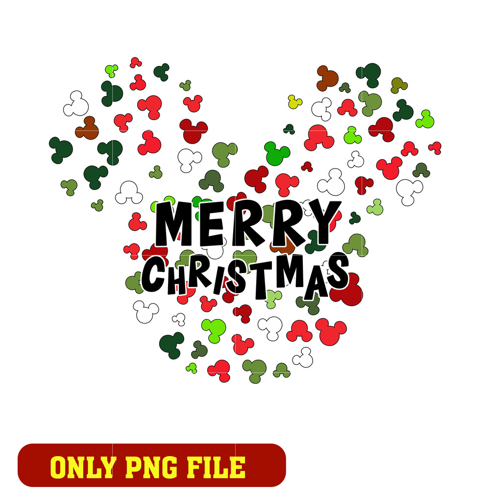 Mickey head Merry Christmas logo png