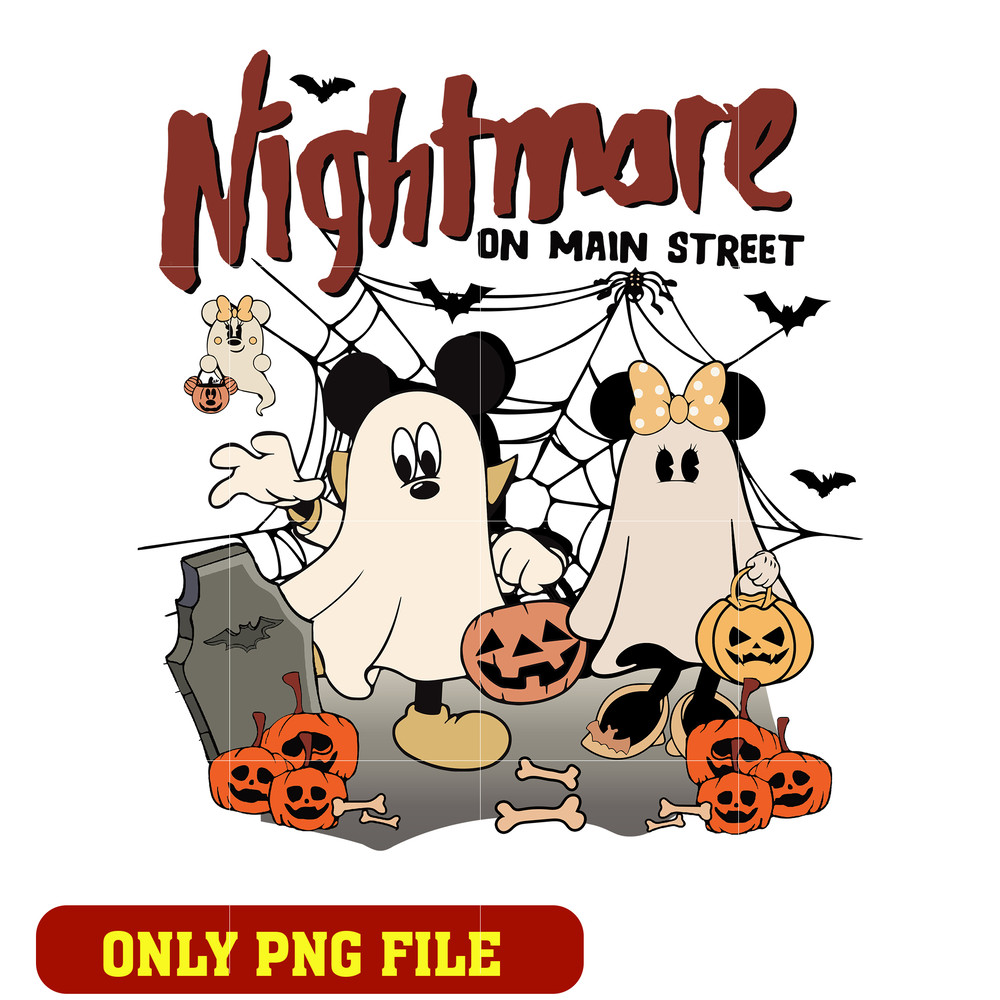 Mickey Minnie Vintage Nightmare On The Main Street png