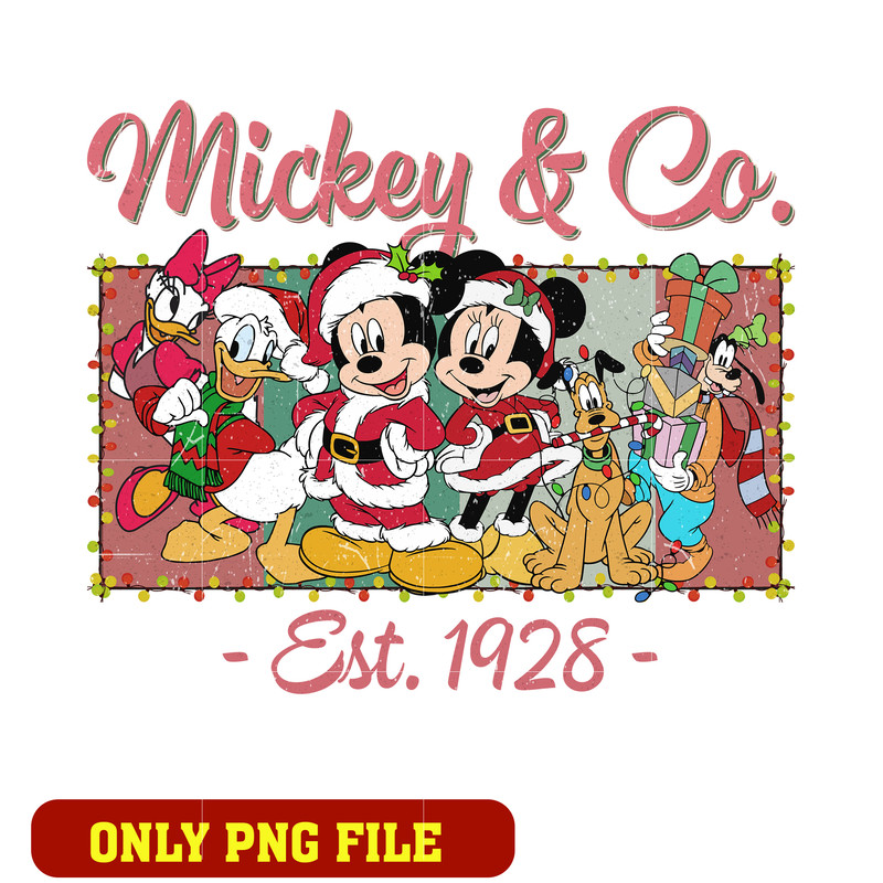 Mickey mouse and friends & co est 1928 logo png
