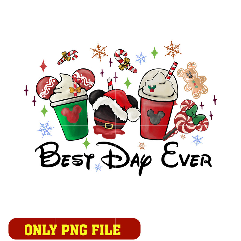 Mickey Mouse Coffee Snacks best day ever png