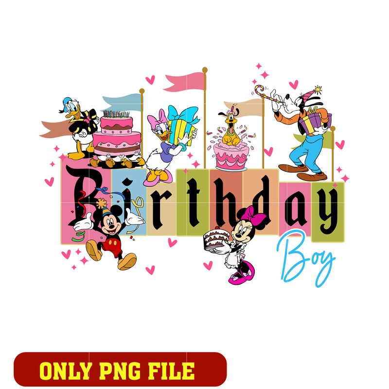 Mickey mouse disney birthday boy logo png