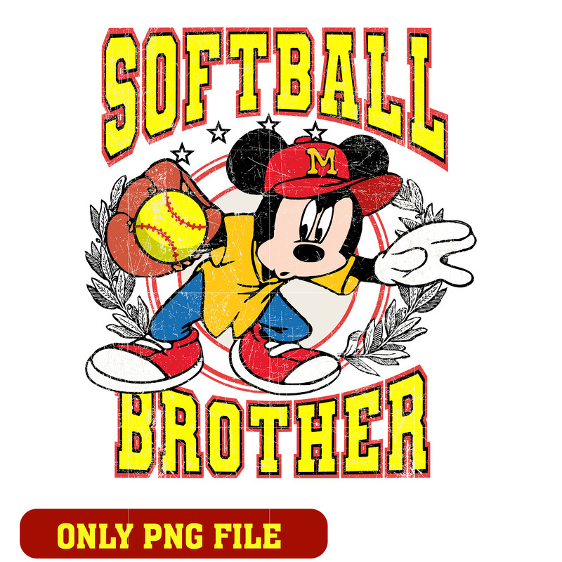Mickey mouse softball brother png