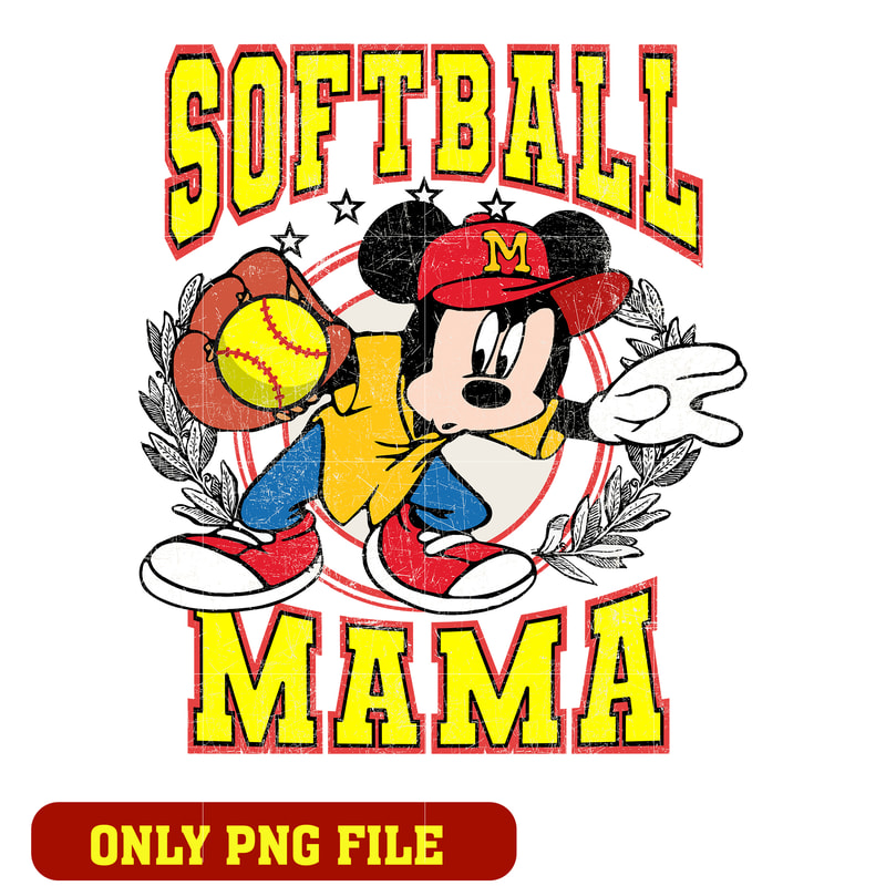 Mickey mouse softball mama png