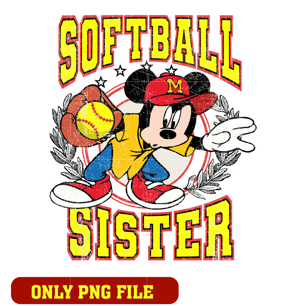 Mickey mouse softball sister logo png