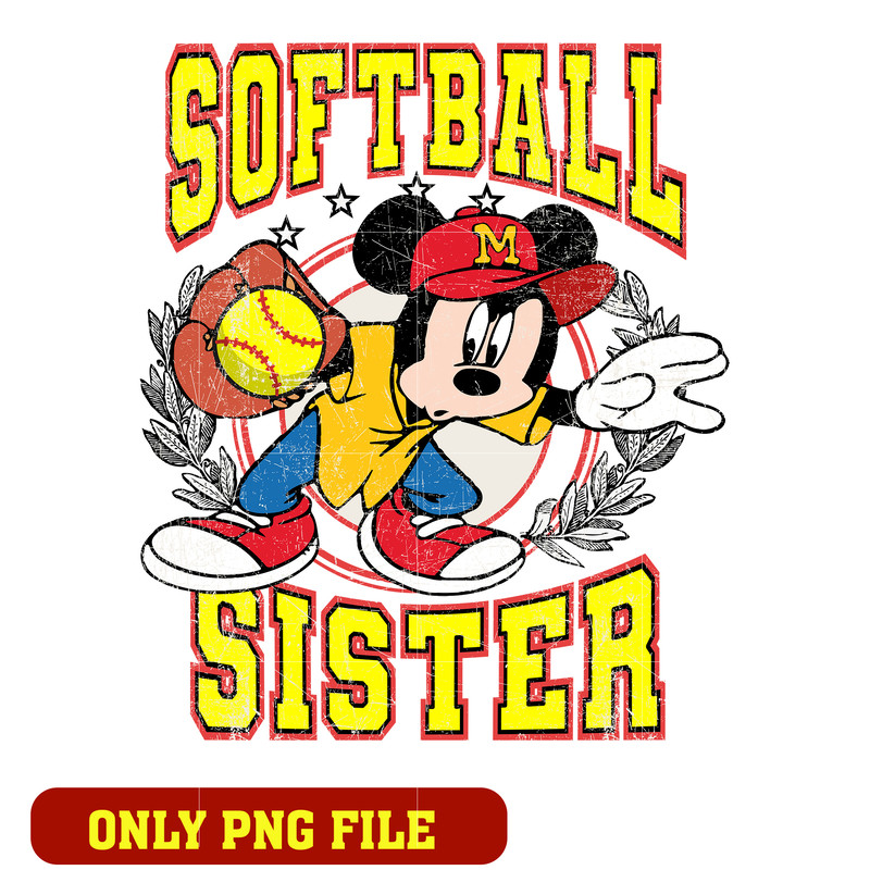 Mickey mouse softball sister logo png