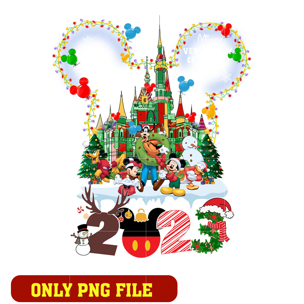Mickey Very Merry Christmas logo Png