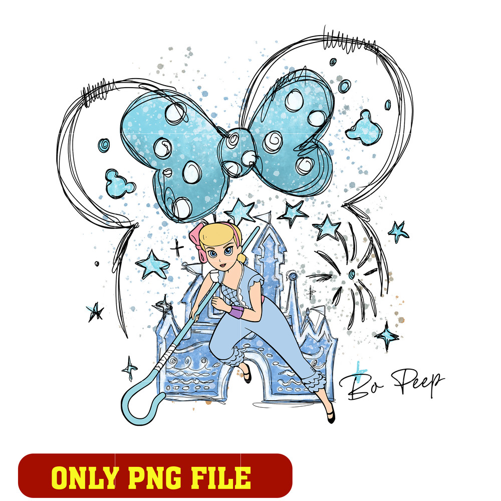 Minnie head and Bo Peep toy story png