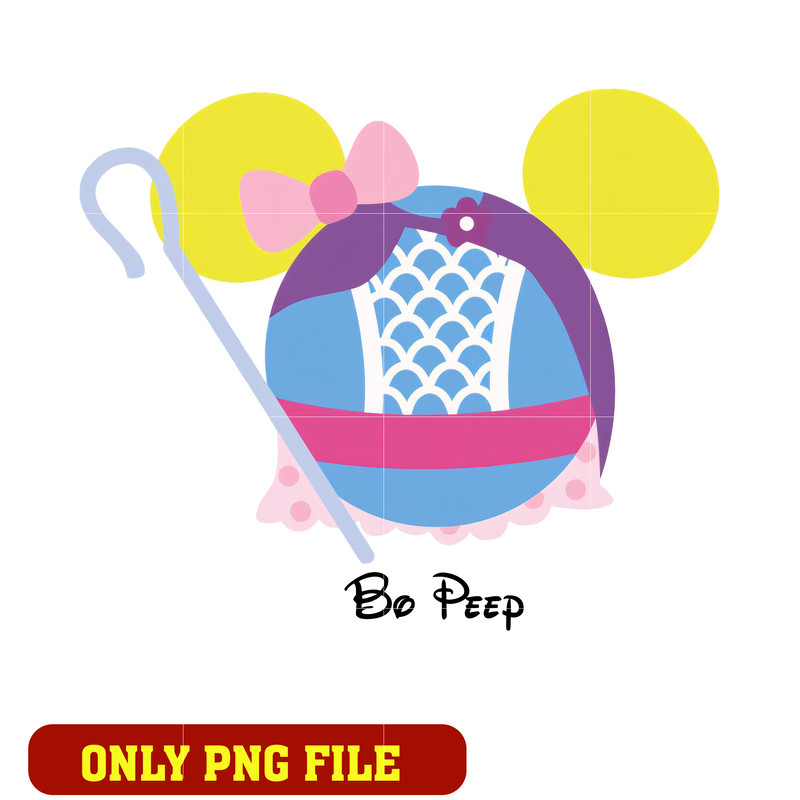 Minnie head png, bo peep png
