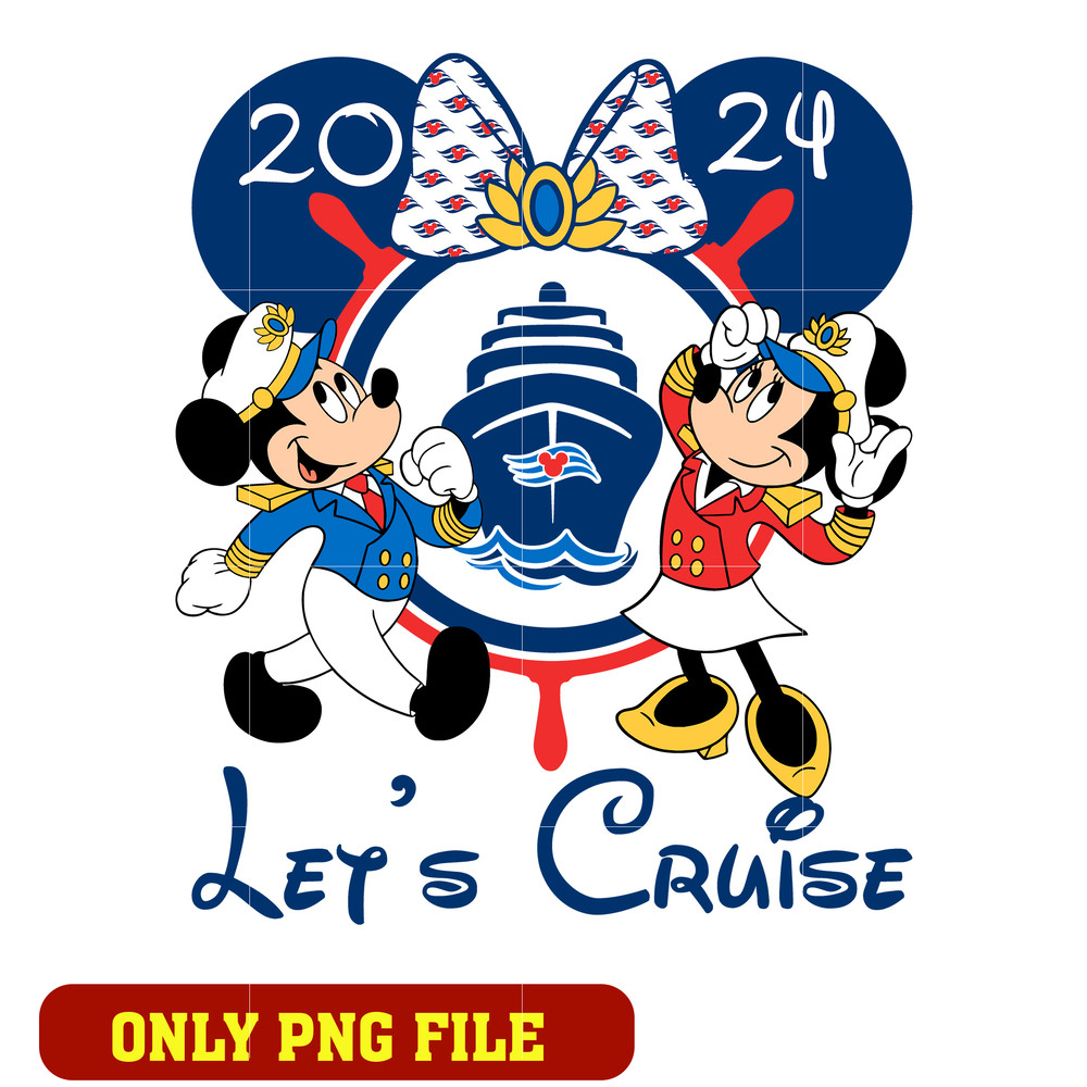 Minnie mouse couple let's cruise 2024 png