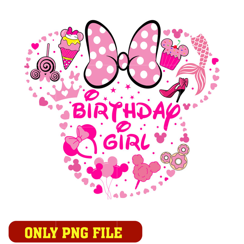 Minnie mouse disney pink birthday girl png