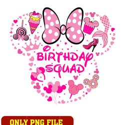 minnie mouse disney pink birthday squad png