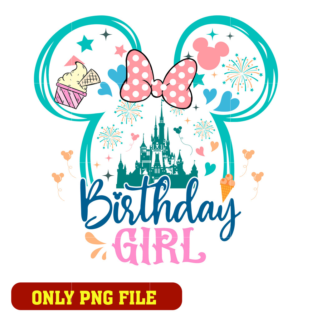 Minnie mouse head birthday girl png