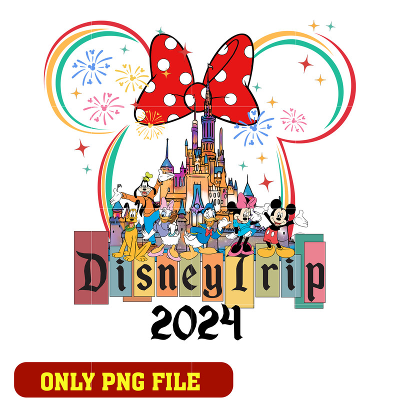 Minnie mouse head disney trip 2024 png